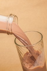 Pouring Chocolate Milk in Glass