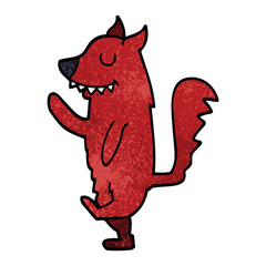 cartoon doodle fox walking