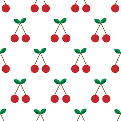 Fototapeta na wymiar cherry seamless pattern. Wrapping paper, gift card, poster, banner design. Home decor, modern textile print. Vector illustration