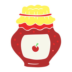 flat color illustration of a cartoon jar of jam