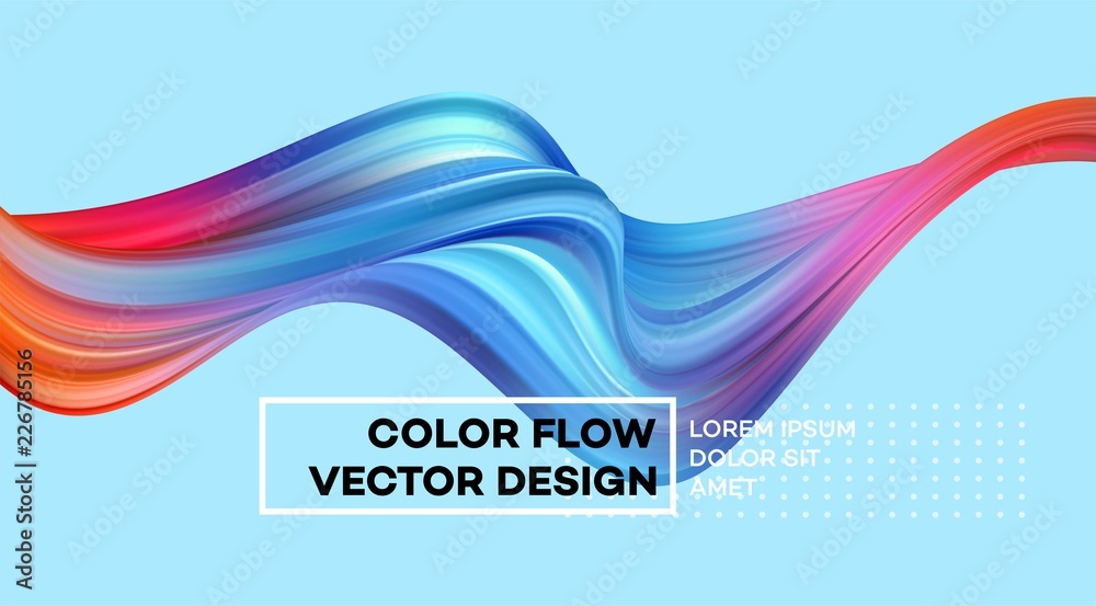 Wall mural Modern colorful flow poster. Wave Liquid shape in color background. Art design for your design project. Vector illustration