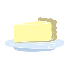 flat color illustration of a cartoon cheesecake