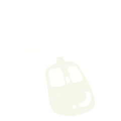 flat color illustration of a cartoon computer mouse