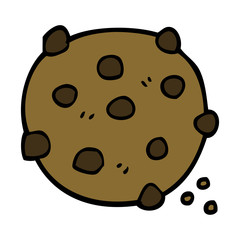 cartoon doodle chocolate chip cookie