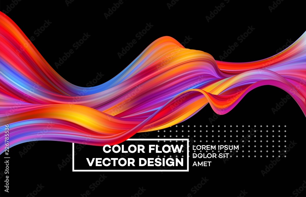 Fototapete modern colorful flow poster. wave liquid shape in color background. art design for your design proje