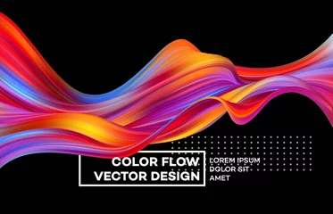 Deurstickers Modern colorful flow poster. Wave Liquid shape in color background. Art design for your design project. Vector illustration © vik_y
