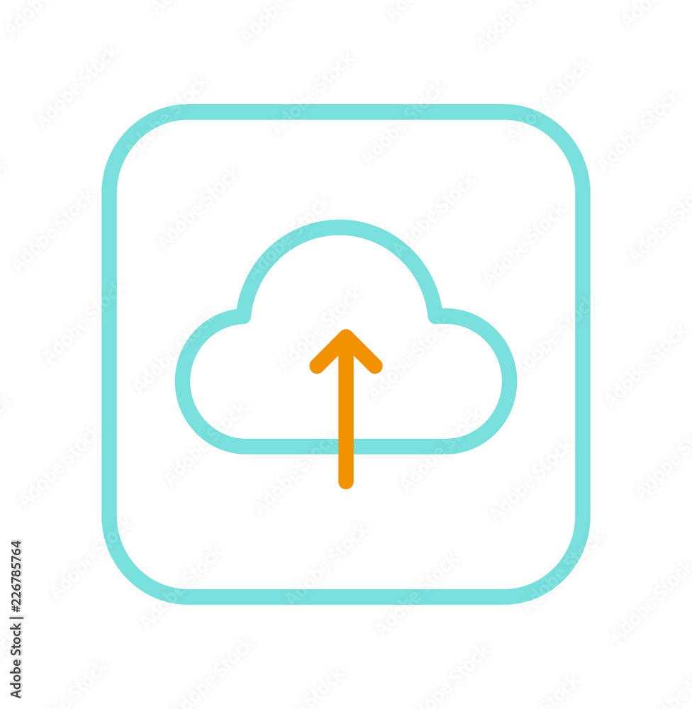 Poster concept icon of application for cloud data saving