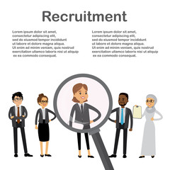 recruitment concept,multicultural characters.