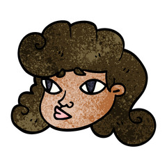 Fototapeta premium cartoon doodle female face