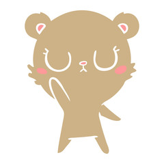Fototapeta premium peaceful flat color style cartoon bear