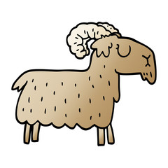 cartoon doodle stubborn goat