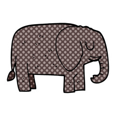 cartoon doodle elephant standing still