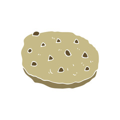 flat color illustration of a cartoon cookie