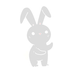 cute flat color style cartoon rabbit