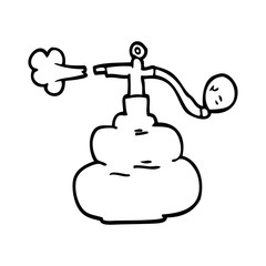 line drawing cartoon perfume bottle spray