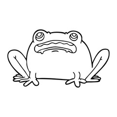 line drawing cartoon frog