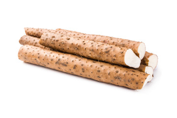 Chinese yam on white background