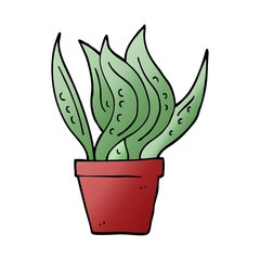 cartoon doodle house plant