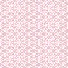 Papier peint Cercles Retro Seamless Pattern Cercles Rose