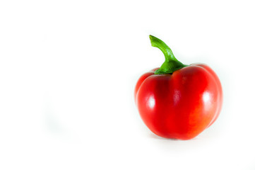 Sweet red pepper isolated on a white background.