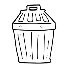 line drawing cartoon waste bin