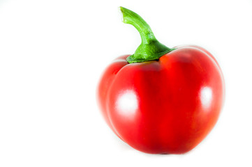 Sweet red pepper isolated on a white background.