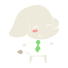 cute flat color style cartoon boss elephant