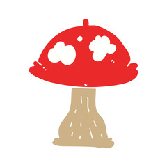 flat color style cartoon mushroom