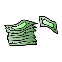 cartoon doodle stack of money
