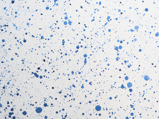Fototapeta na wymiar White and blue dots acrylic painted abstract background. Trendy unique backdrop