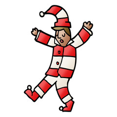 cartoon doodle man sleepwalking