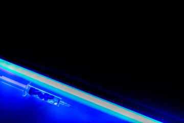 Obraz premium Stop drug addiction by rehabilitation in rehab center concept. International Day against Drug abuse. Syringes, drugs, heroin