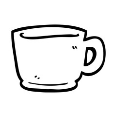 line drawing cartoon tea cup