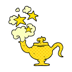 cartoon doodle magic lamp