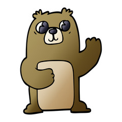 cartoon doodle wide eyed bear
