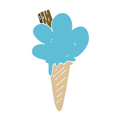 cartoon doodle ice cream cone
