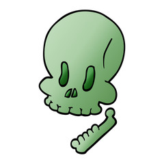 cartoon doodle halloween skull