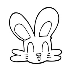line drawing cartoon cute bunny