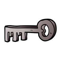 cartoon doodle metal key