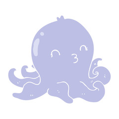 flat color style cartoon octopus