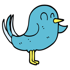 cartoon doodle bird pointing