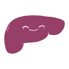 flat color style cartoon liver
