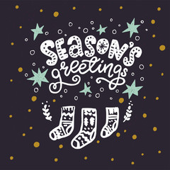 Season's Greeting hand lettering card