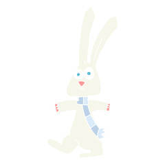 flat color illustration of a cartoon rabbit