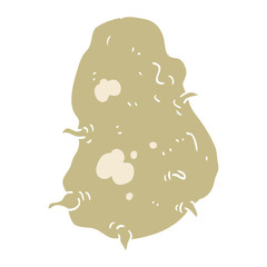 flat color illustration of a cartoon potato