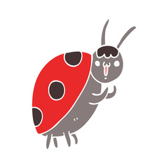 Obraz premium cute flat color style cartoon ladybug