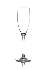 Empty wine glass isolated on a white background