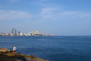 Havanna, Malecon, Leute, Docks