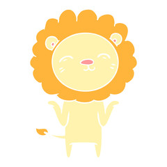 flat color style cartoon lion