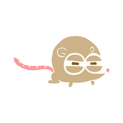 flat color illustration of a cartoon evil mouse